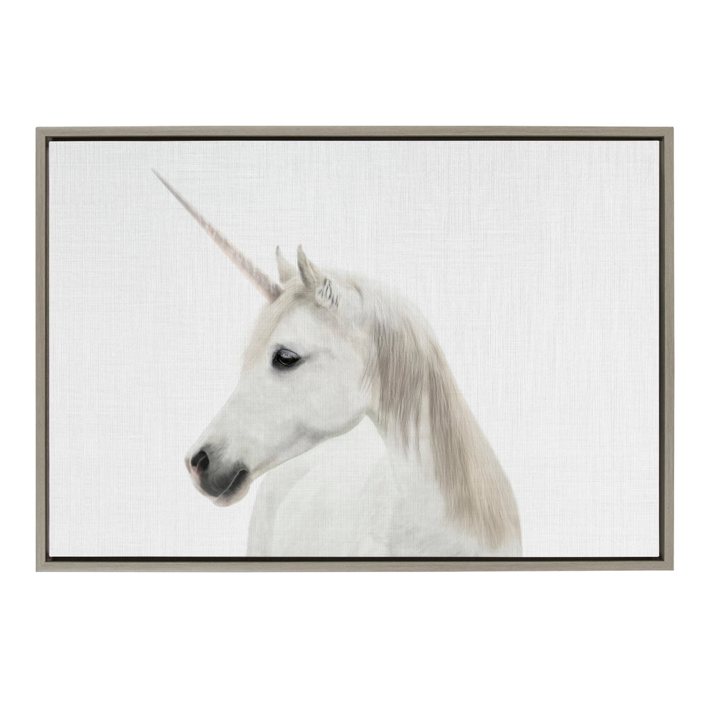 Sylvie Unicorn Framed Canvas by Simon Te of Tai Prints