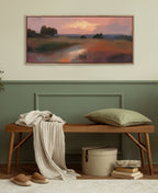 Sylvie Beaded Foothills in the Evening Framed Canvas by Mary Sparrow