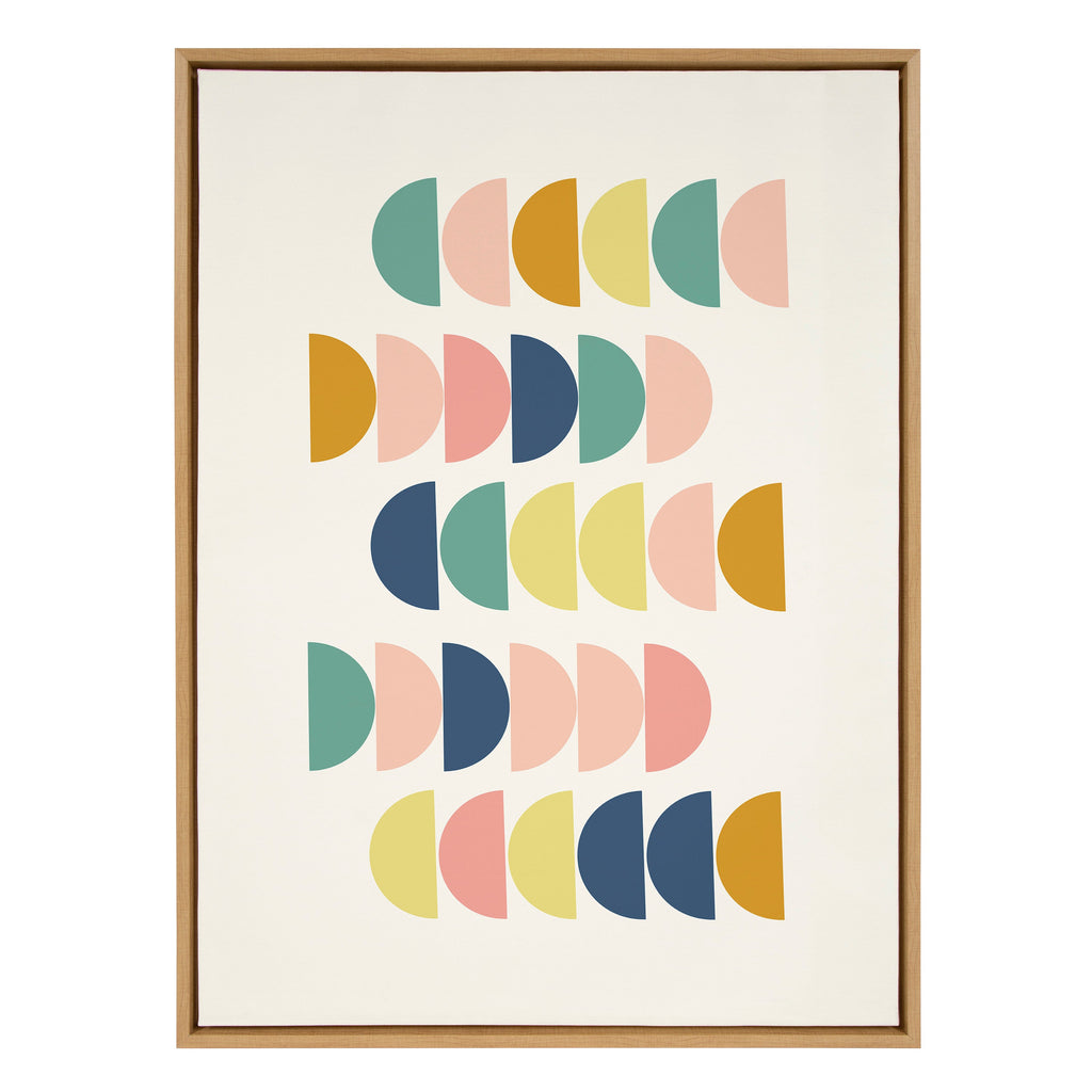 Sylvie Simple Shapes in Soft Colors Framed Canvas by Apricot and Birch