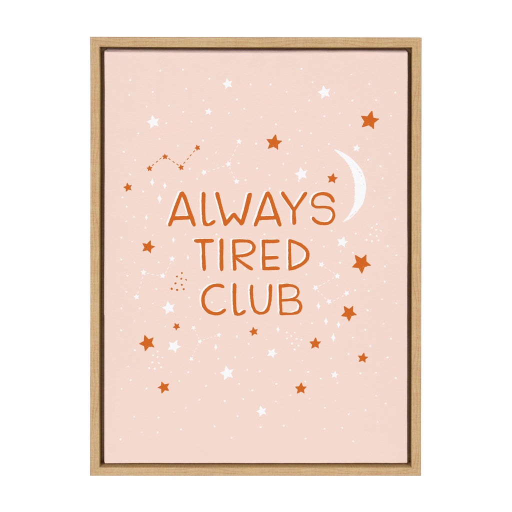 Sylvie Always Tired Club Framed Canvas by DuchessPlum