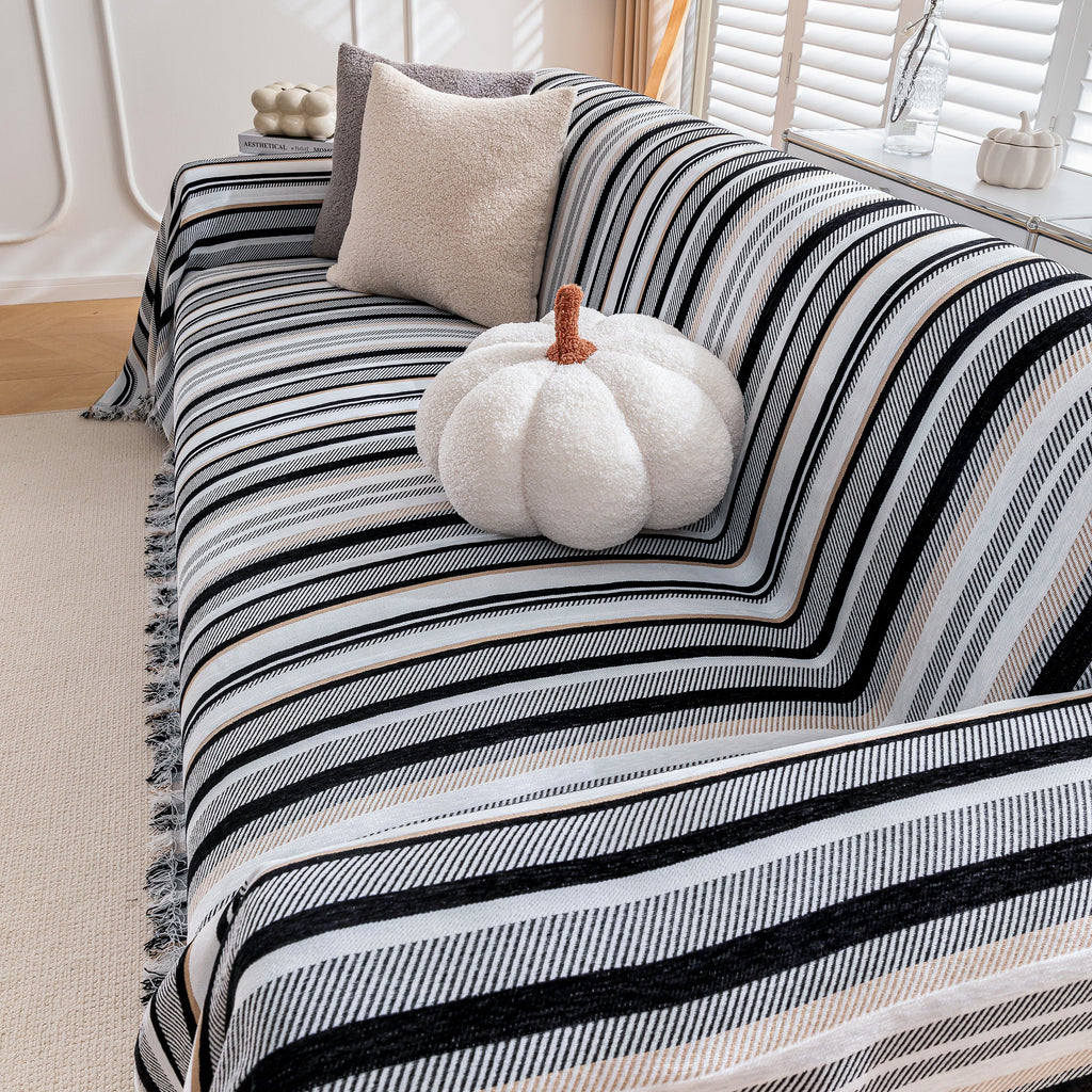 Modern Minimalist Sofa Throw Cover Cotton Knit Throws for Couch Scratch Proof Couch Cover