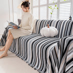 Modern Minimalist Sofa Throw Cover Cotton Knit Throws for Couch Scratch Proof Couch Cover