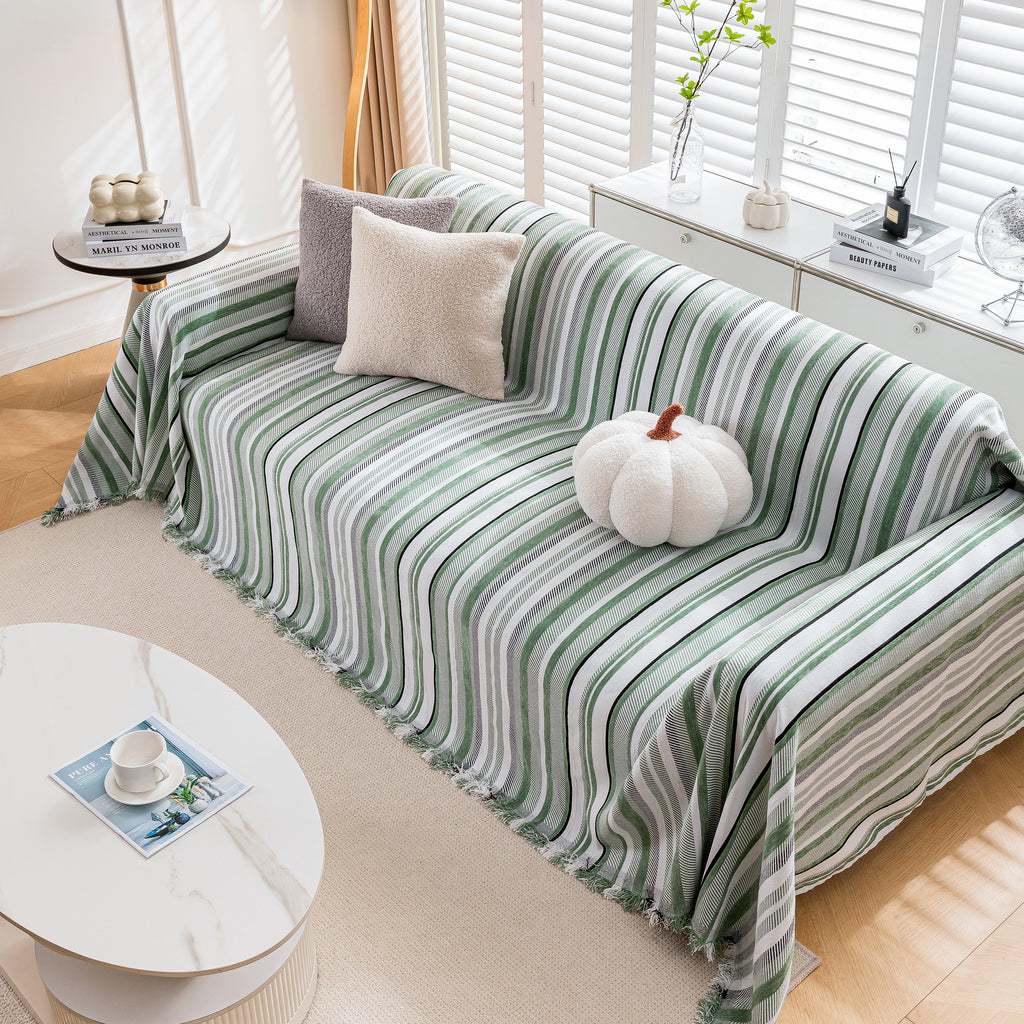Modern Minimalist Sofa Throw Cover Cotton Knit Throws for Couch Scratch Proof Couch Cover