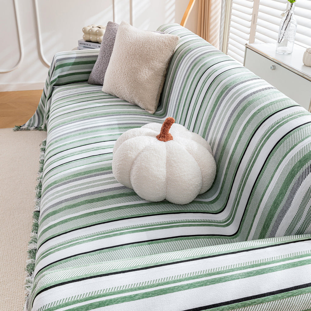 Modern Minimalist Sofa Throw Cover Cotton Knit Throws for Couch Scratch Proof Couch Cover