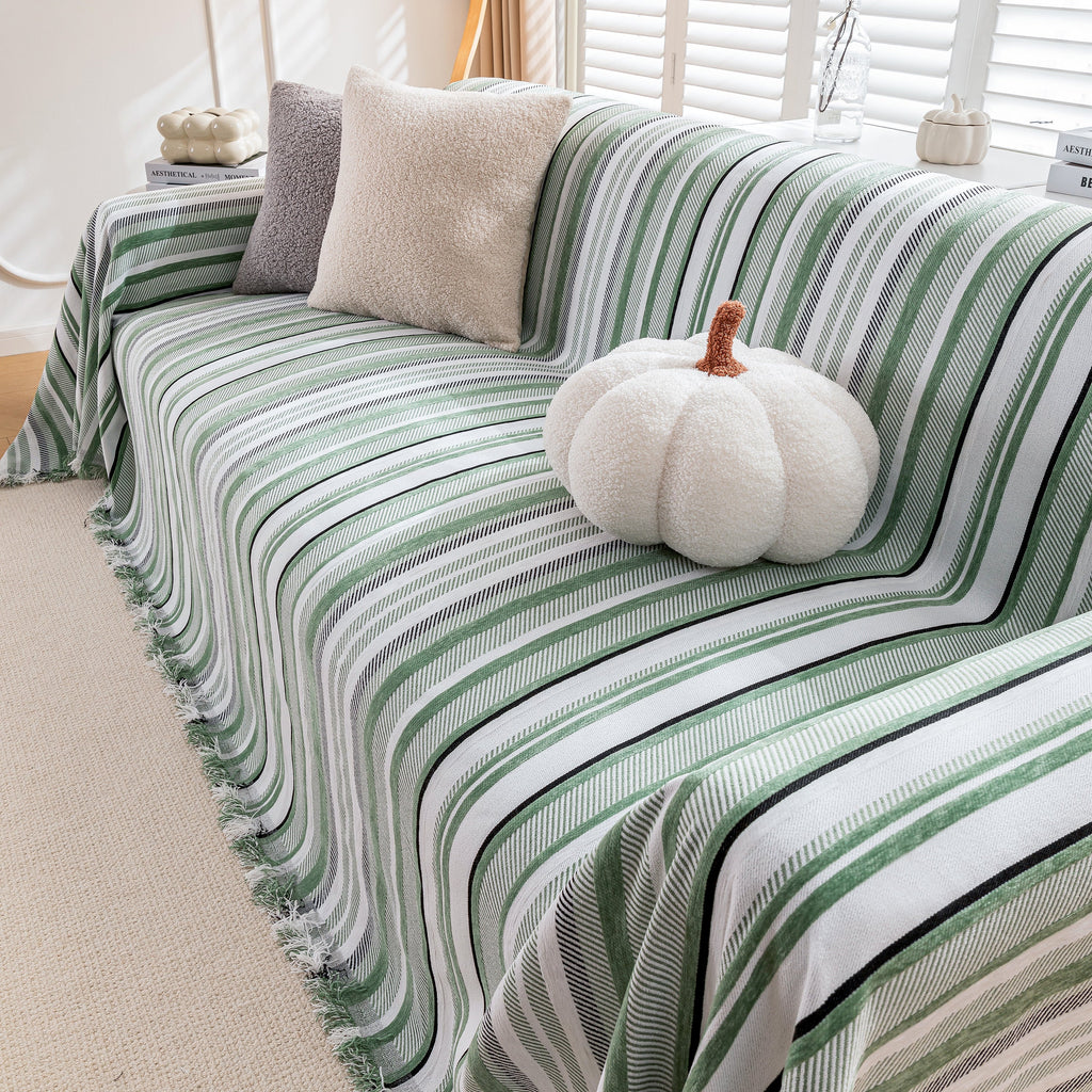 Modern Minimalist Sofa Throw Cover Cotton Knit Throws for Couch Scratch Proof Couch Cover
