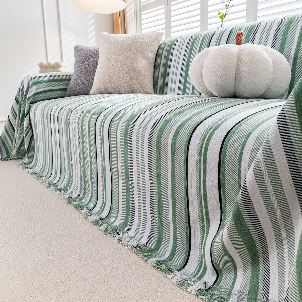 Modern Minimalist Sofa Throw Cover Cotton Knit Throws for Couch Scratch Proof Couch Cover