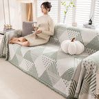 Chenille Geometric Patterned Sofa Throw, Couch Covers for Sectionals for Pets, Throw Cover for Couch