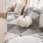 Chenille Geometric Patterned Sofa Throw, Couch Covers for Sectionals for Pets, Throw Cover for Couch