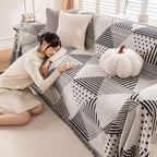 Chenille Geometric Patterned Sofa Throw, Couch Covers for Sectionals for Pets, Throw Cover for Couch