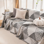 Chenille Geometric Patterned Sofa Throw, Couch Covers for Sectionals for Pets, Throw Cover for Couch