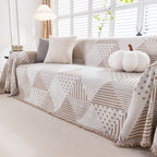 Chenille Geometric Patterned Sofa Throw, Couch Covers for Sectionals for Pets, Throw Cover for Couch