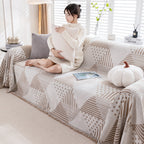 Chenille Geometric Patterned Sofa Throw, Couch Covers for Sectionals for Pets, Throw Cover for Couch