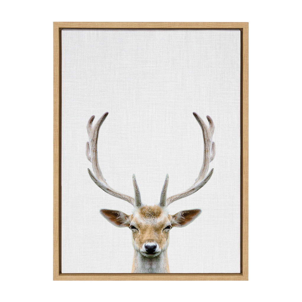 Sylvie Deer Color Framed Canvas by Simon Te of Tai Prints