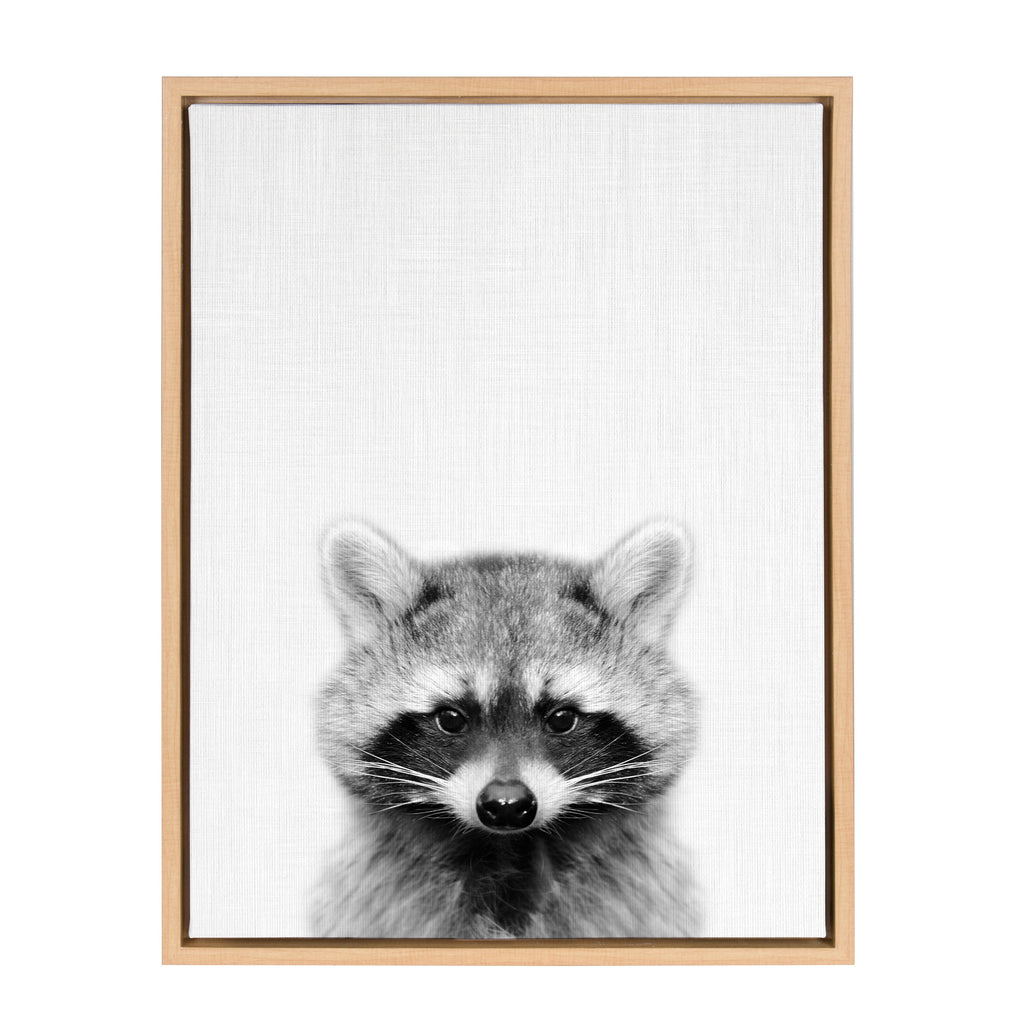 Sylvie Raccoon Framed Canvas by Simon Te Tai
