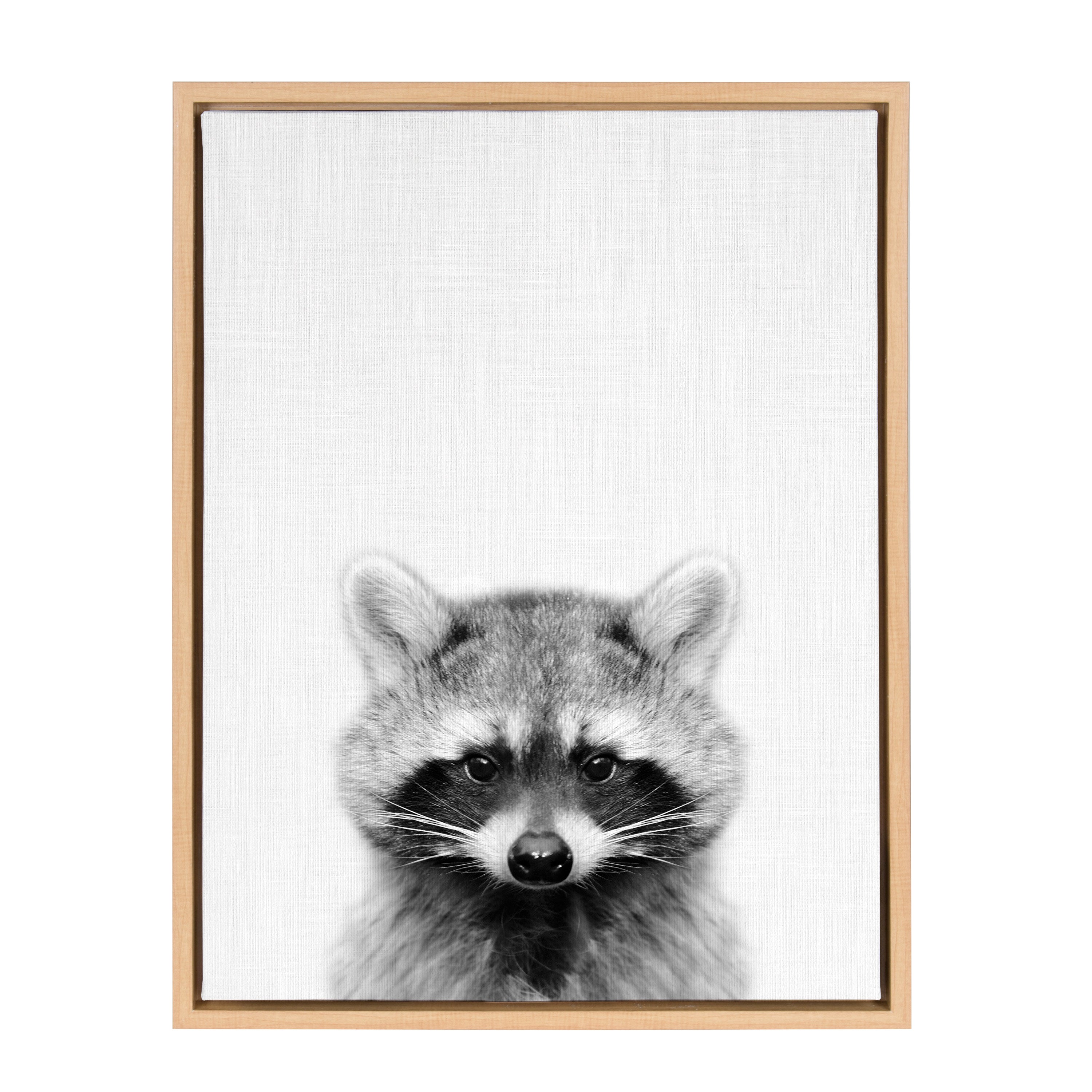 Sylvie Raccoon Framed Canvas by Simon Te Tai