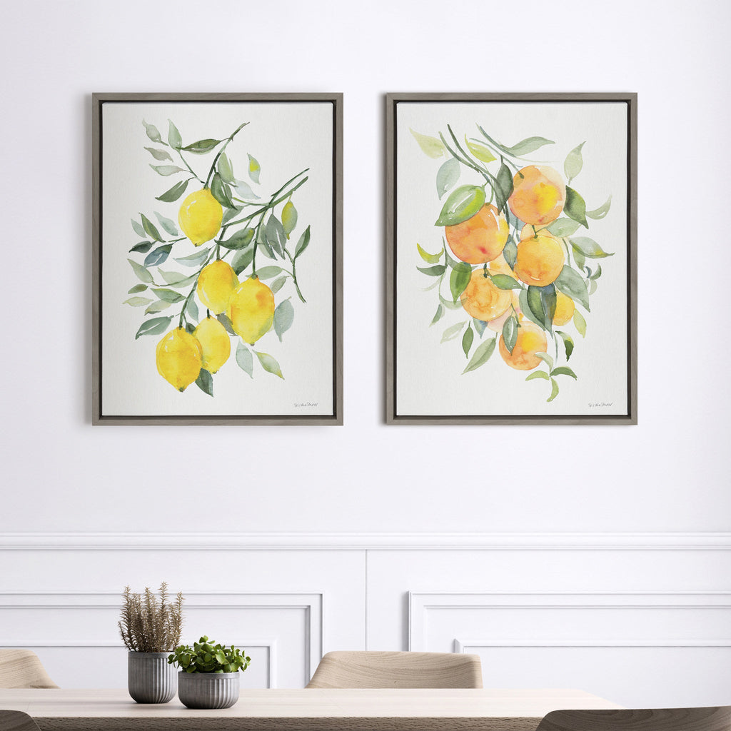 Sylvie Orange Citrus Framed Canvas by Patricia Shaw