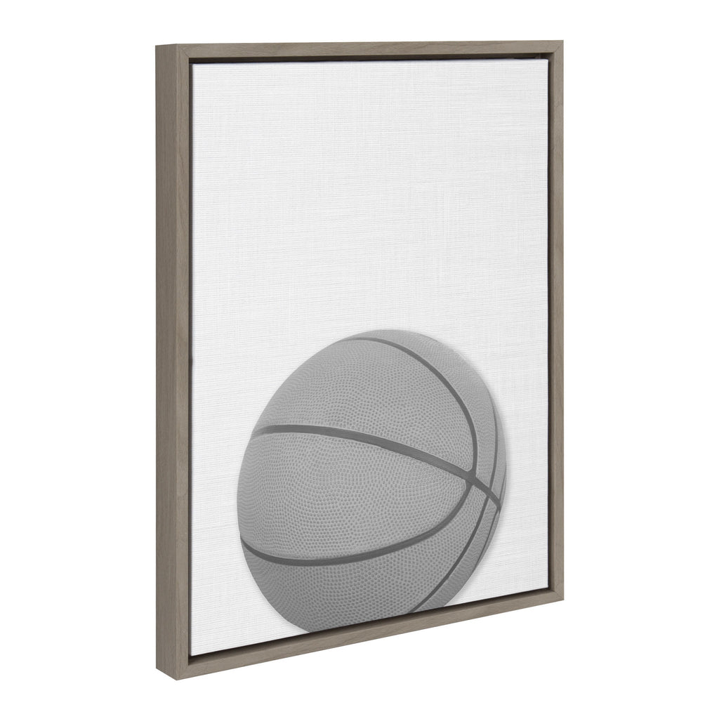 Sylvie Basketball Portrait Framed Canvas, Gray 18x24