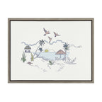 Sylvie Tropical Beach Scene Framed Canvas by The Creative Bunch Studio