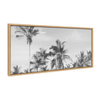 Sylvie Coastal Coconut Palm Tree Beach BW Framed Canvas by The Creative Bunch Studio