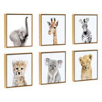 Sylvie Safari Animal Framed Canvas Art Set by Amy Peterson