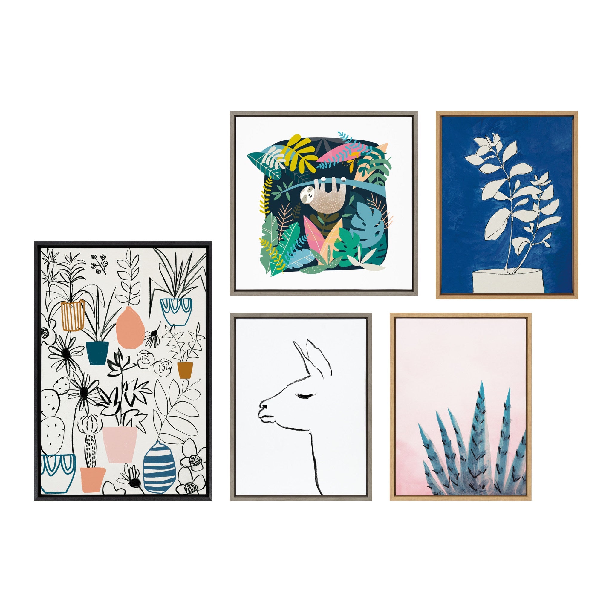 Sylvie Plant Kingdom  Framed Canvas by Teju Reval