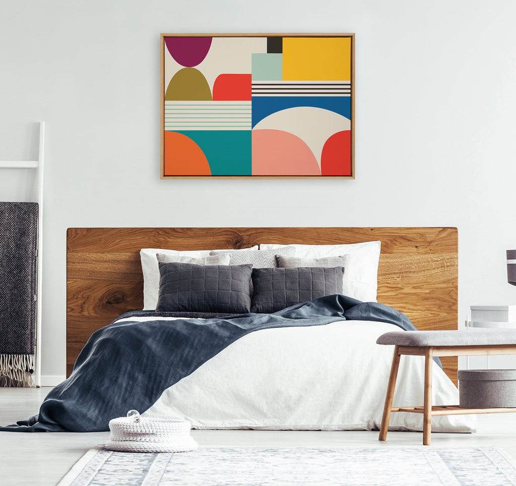 Sylvie Mid Century Modern Pattern Framed Canvas by Rachel Lee of My Dream Wall