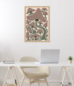 Sylvie Groovy Mushrooms 1 Framed Canvas by Carrie Cantwell