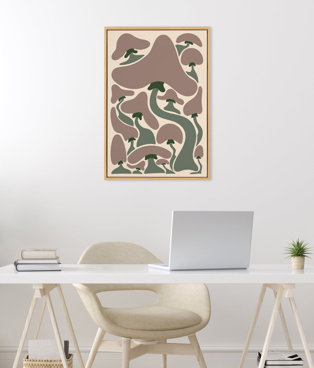 Sylvie Groovy Mushrooms 1 Framed Canvas by Carrie Cantwell