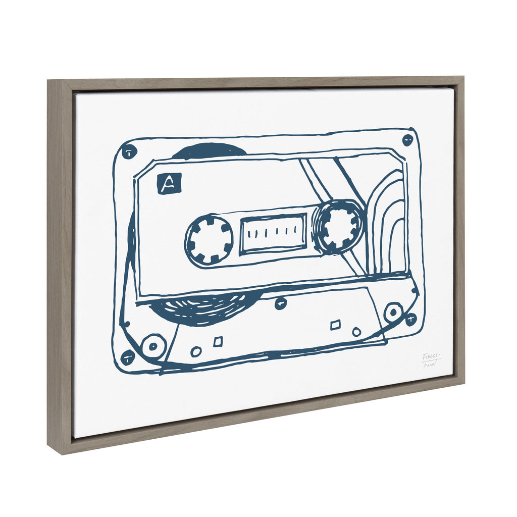 Sylvie Cassette Illustration Framed Canvas by Statement Goods