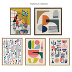 Sylvie Mid Century 5 Framed Canvas by Rachel Lee of My Dream Wall