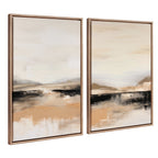 Sylvie Beaded Peaceful Landscape I and II Framed Canvas Art Set by Amy Lighthall