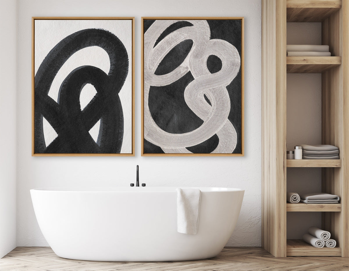 Sylvie Japandi 12 Black Framed Canvas by Rocket Jack