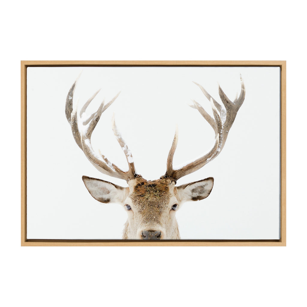 Sylvie Stag Peekaboo Framed Canvas by Amy Peterson Art Studio