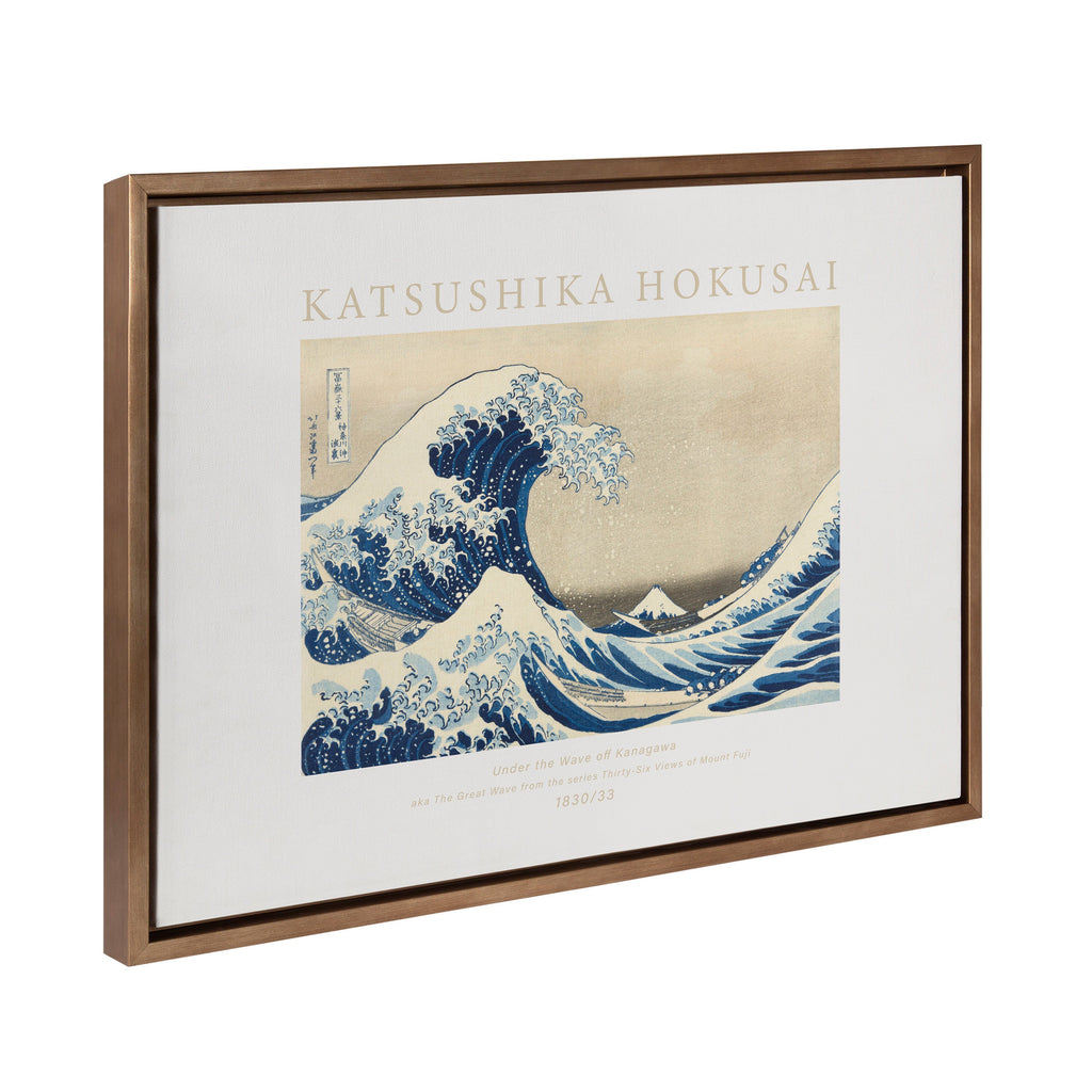 Sylvie Poster Katsushika Hokusai Under the Wave off Kanagawa aka The Great Wave 1830 Framed Canvas by The Art Institute of Chicago