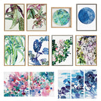 Sylvie CI Monstera Blue Magic Framed Canvas by Ingrid Sanchez of CreativeIngrid