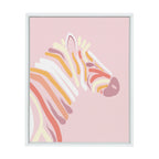 Sylvie Pink Zebra Framed Canvas by Dominique Vari