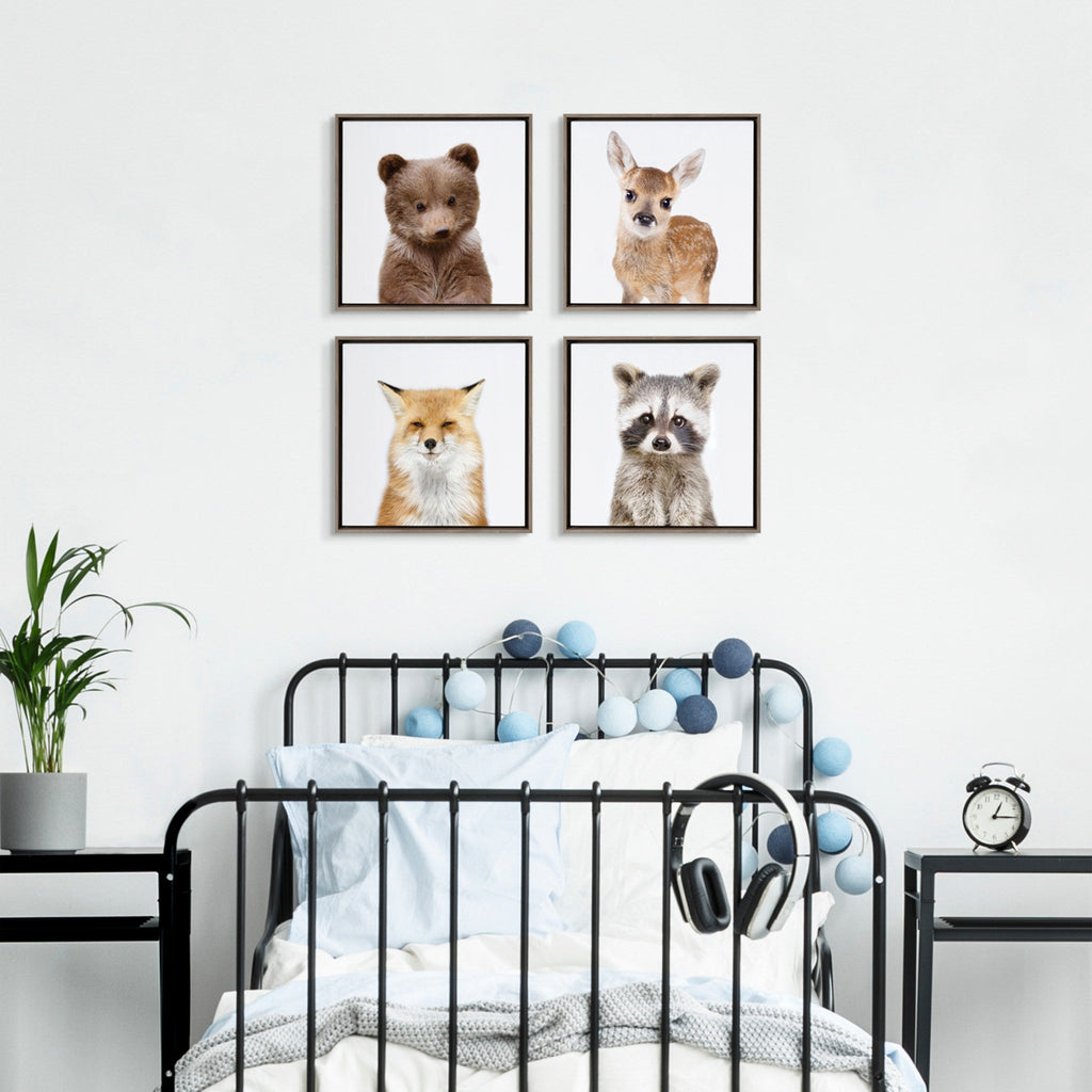 Sylvie Woodland Animal Framed Canvas Art Set by Amy Peterson