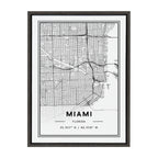 Sylvie Miami Modern Map Framed Canvas by Jake Goossen