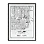 Sylvie Miami Modern Map Framed Canvas by Jake Goossen