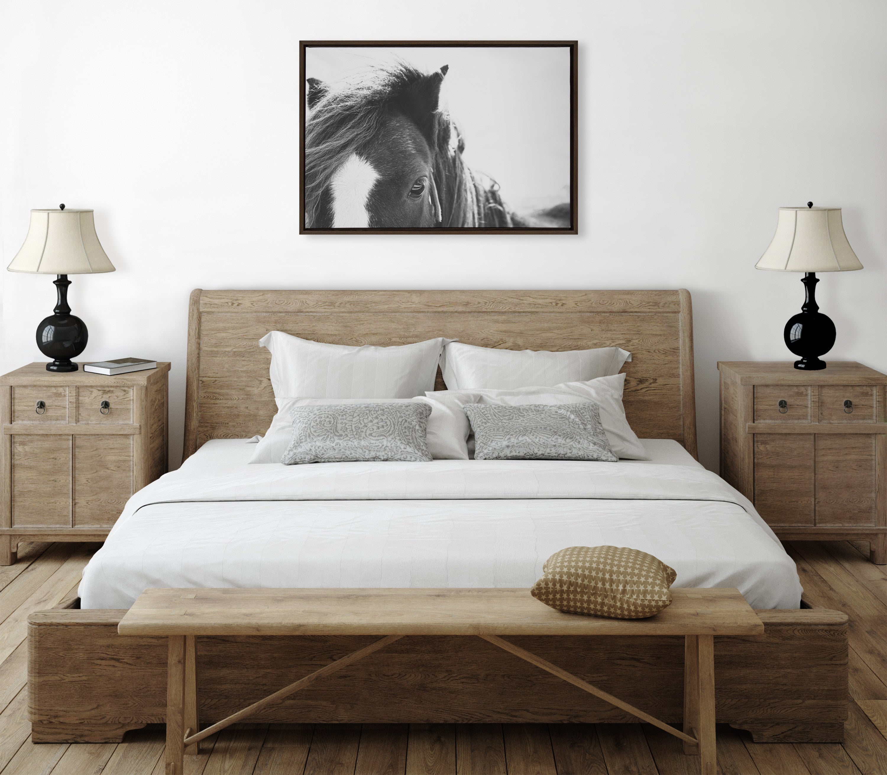 Sylvie Noble BW Framed Canvas by Alicia Abla