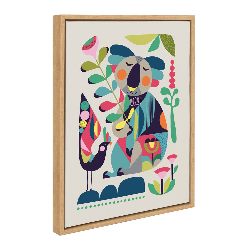 Sylvie Mid Century Modern Koala Framed Canvas by Rachel Lee of My Dream Wall