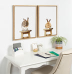 Sylvie Shy Rabbit Framed Canvas by Amy Peterson