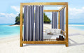 Seascapes Stripe Grommet Panel Pair each 50 x 84 in Indigo