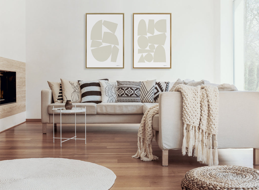 Sylvie Constructed I Neutral Framed Canvas by Statement Goods