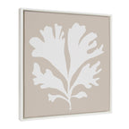Sylvie Sophisticated Neutral Coral Beige Framed Canvas by The Creative Bunch Studio