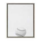 Sylvie Baseball Portrait Framed Canvas, Gray 18x24
