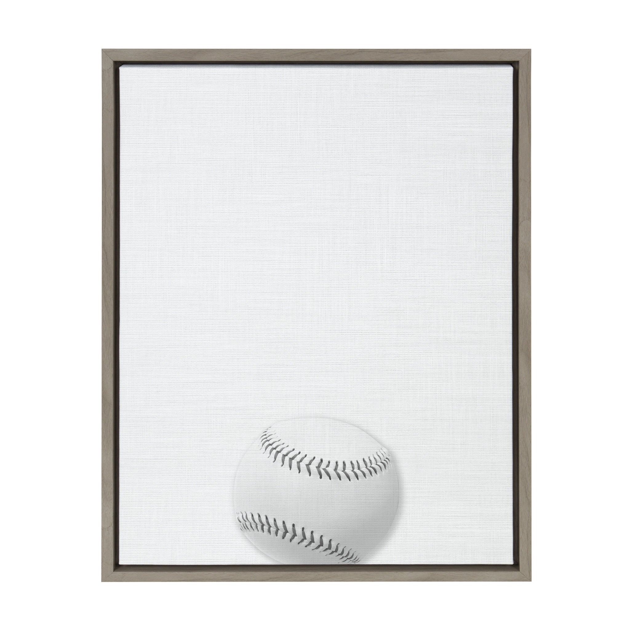 Sylvie Baseball Portrait Framed Canvas, Gray 18x24