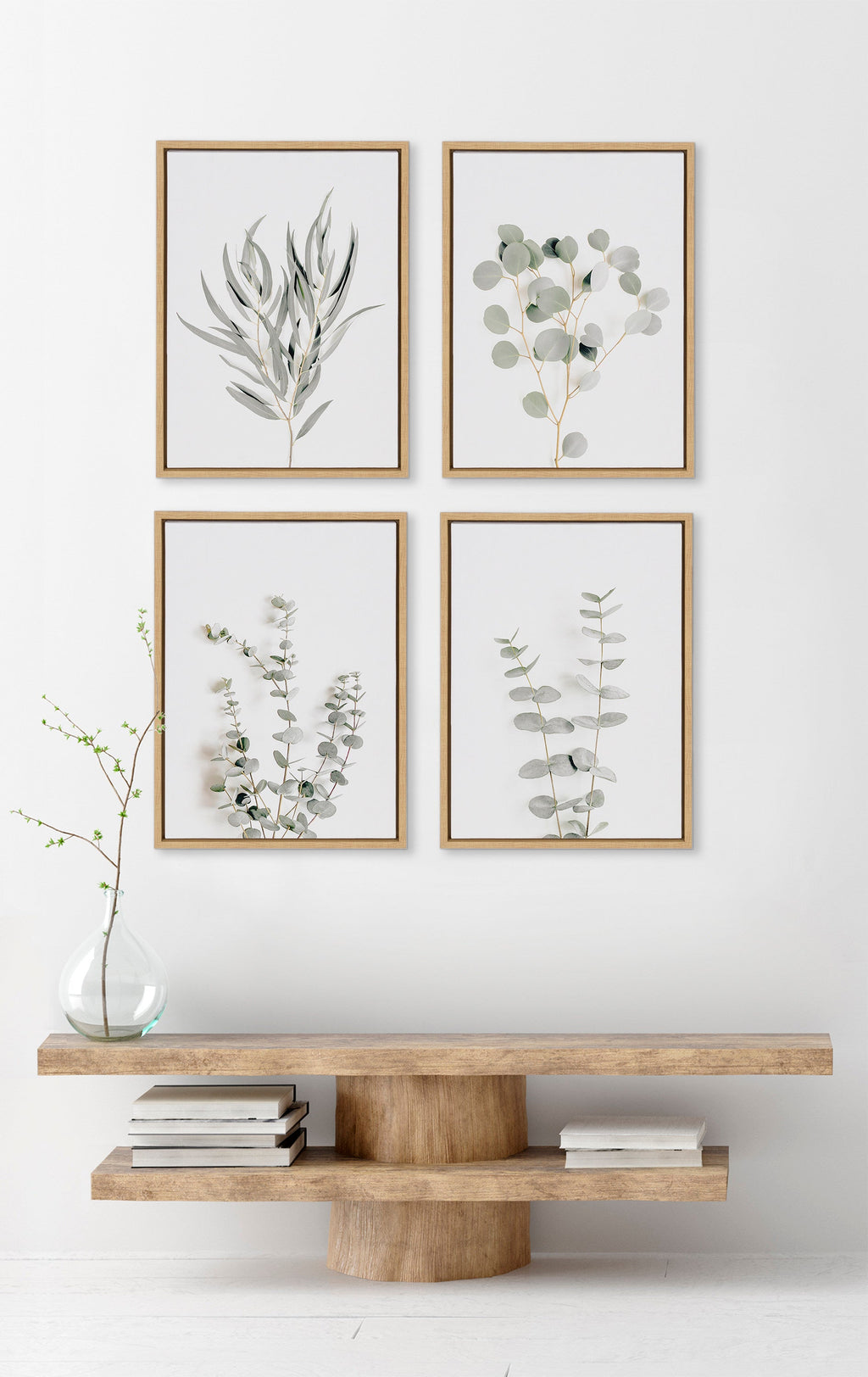 Sylvie Neutral Botanical 1 and 2 Framed Canvas Set by The Creative Bunch Studio