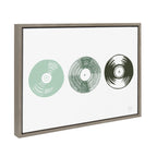 Sylvie Three Records Framed Canvas by Statement Goods