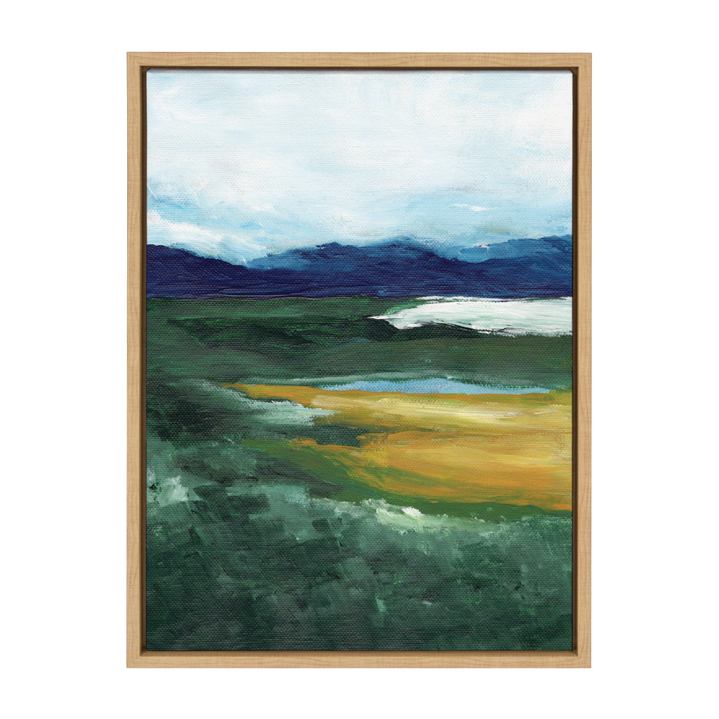 Sylvie Misty Green Framed Canvas by Nikita Jariwala